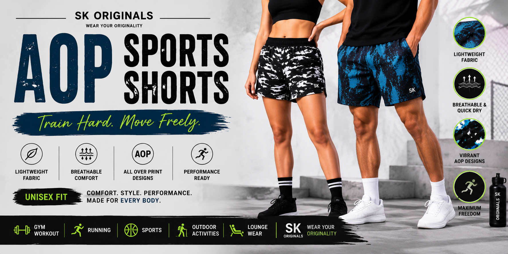 AOP Unisex Sports Shorts Collection by SK Originals
