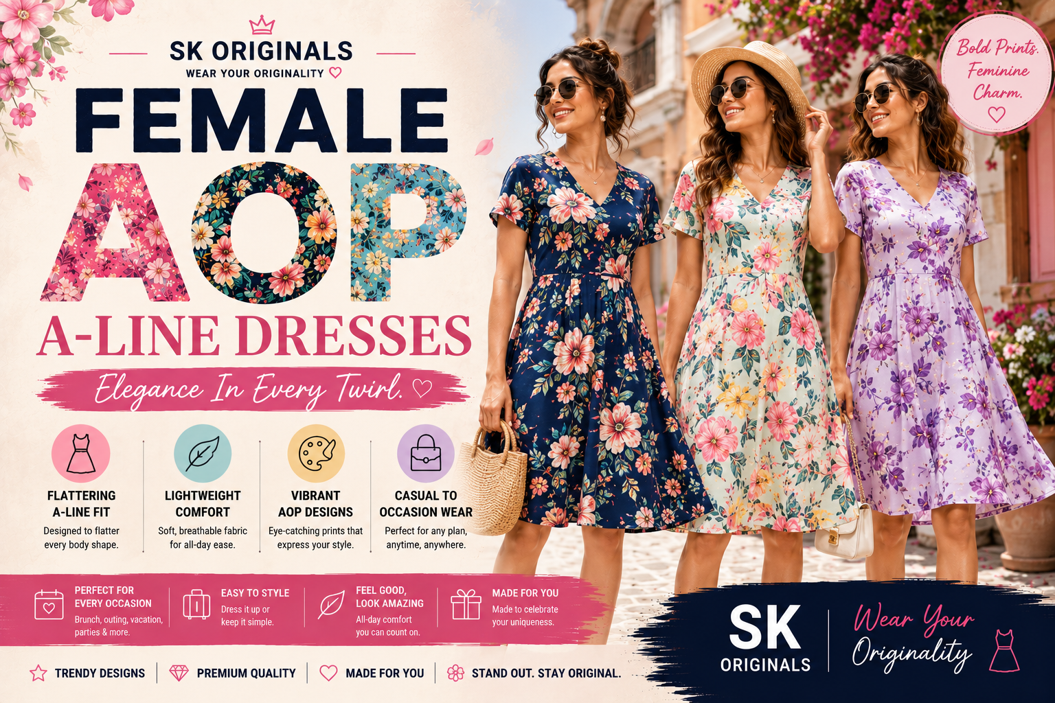 A Line Dress For Women Collection by SK Originals
