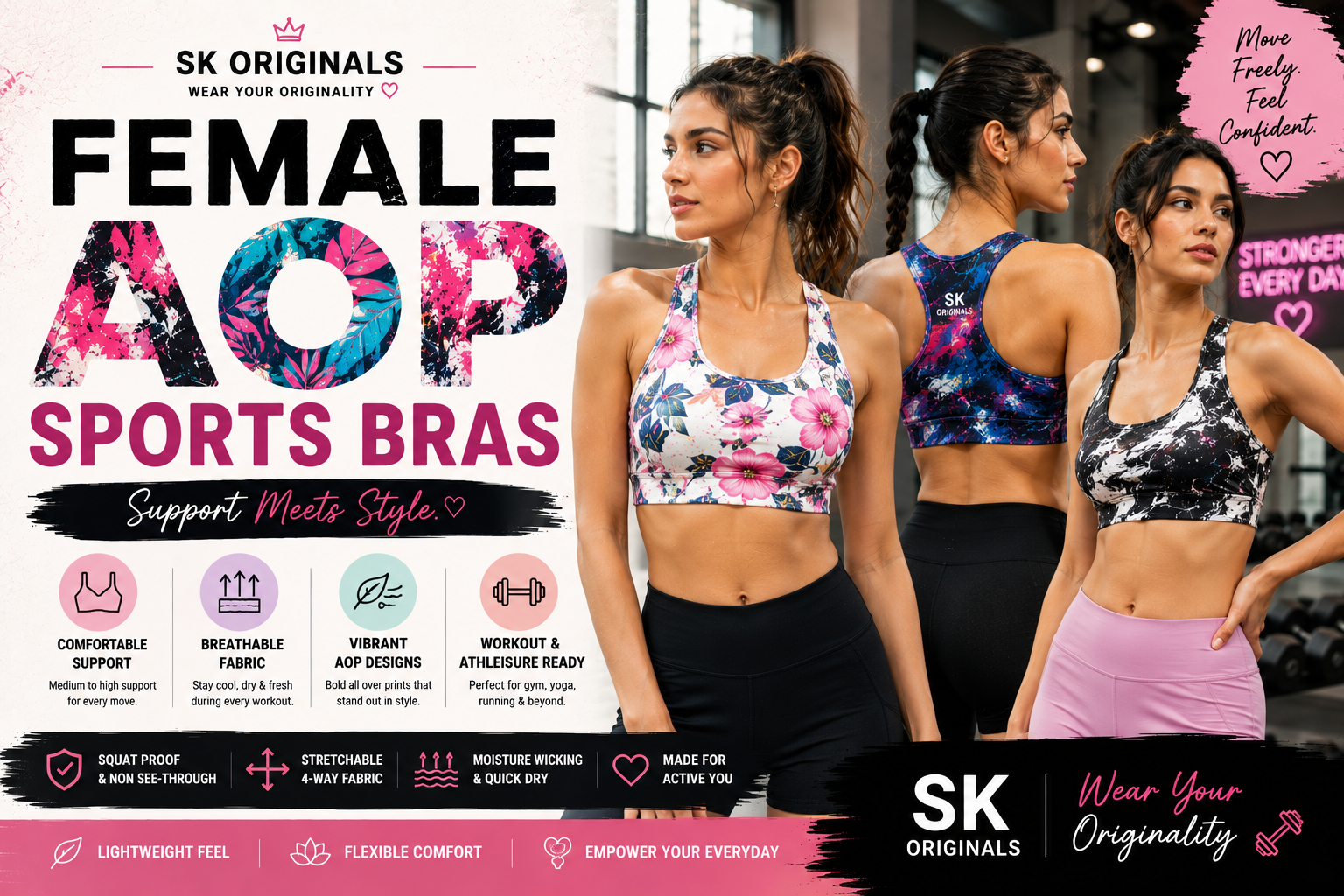 Female Sports Bra Collection by SK Originals