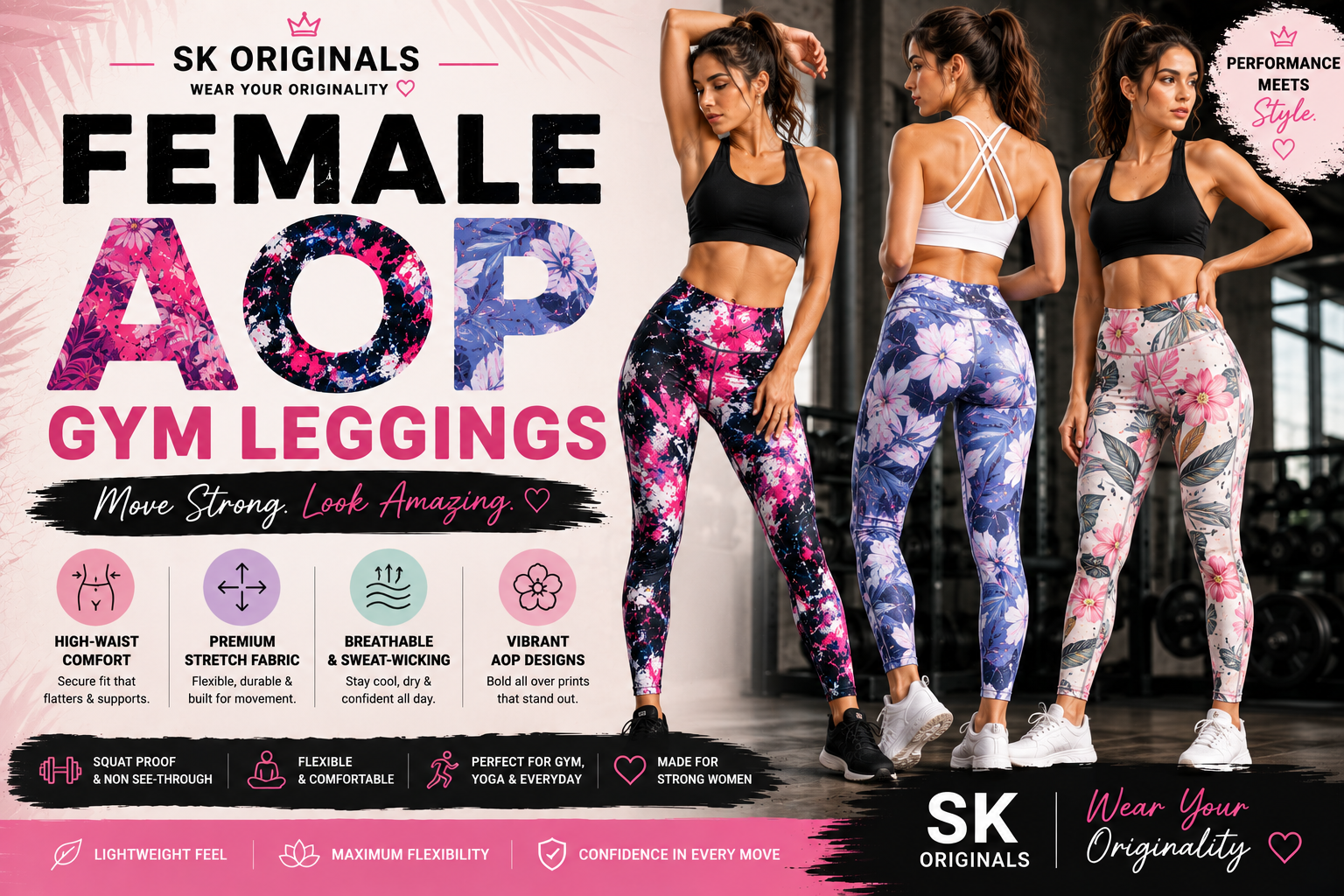 Female Gym Leggings Collection by SK Originals