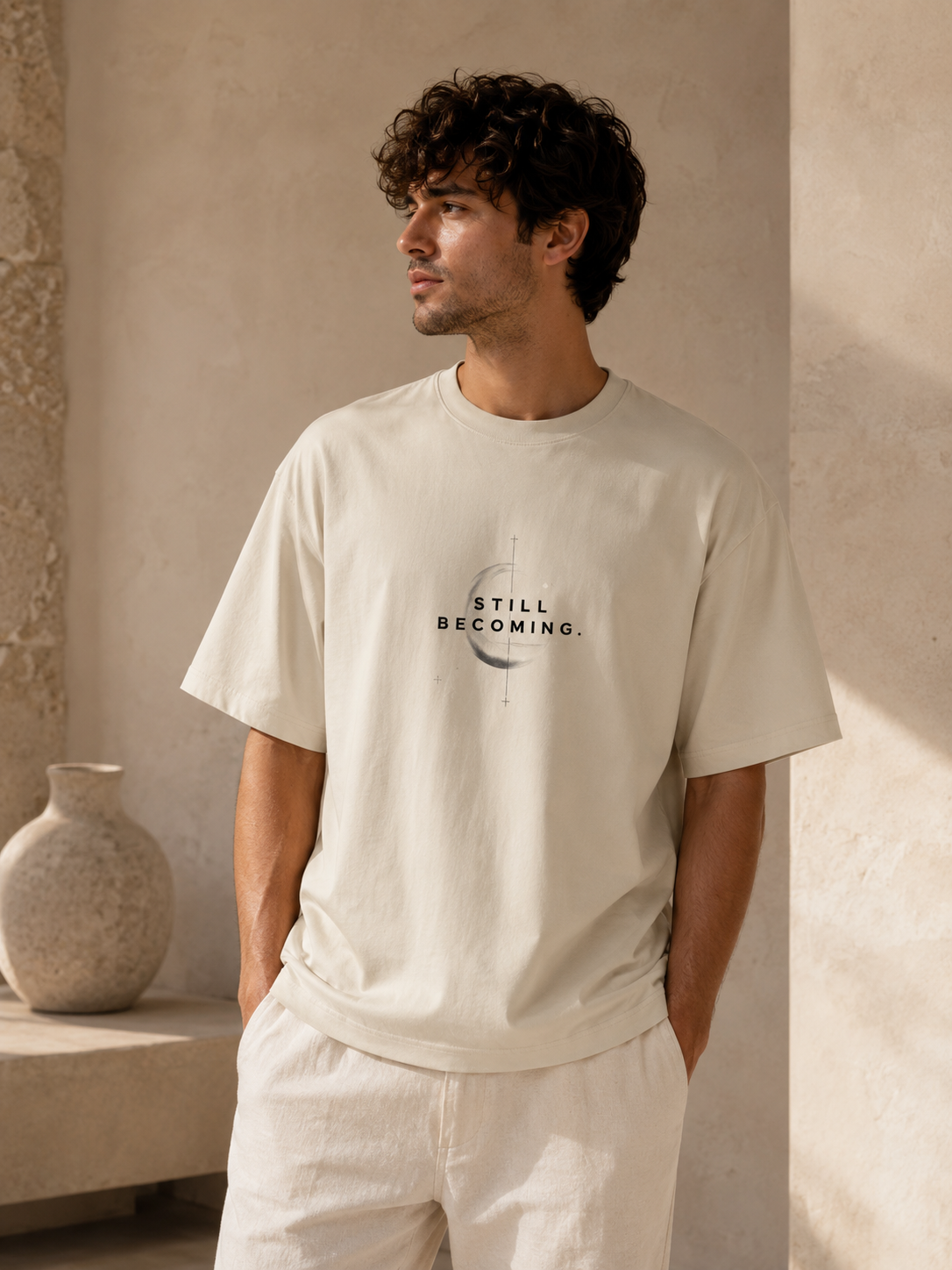 Still Becoming Oversized T-Shirt for Men | Premium Motivational Graphic Streetwear Tee | SK Originals