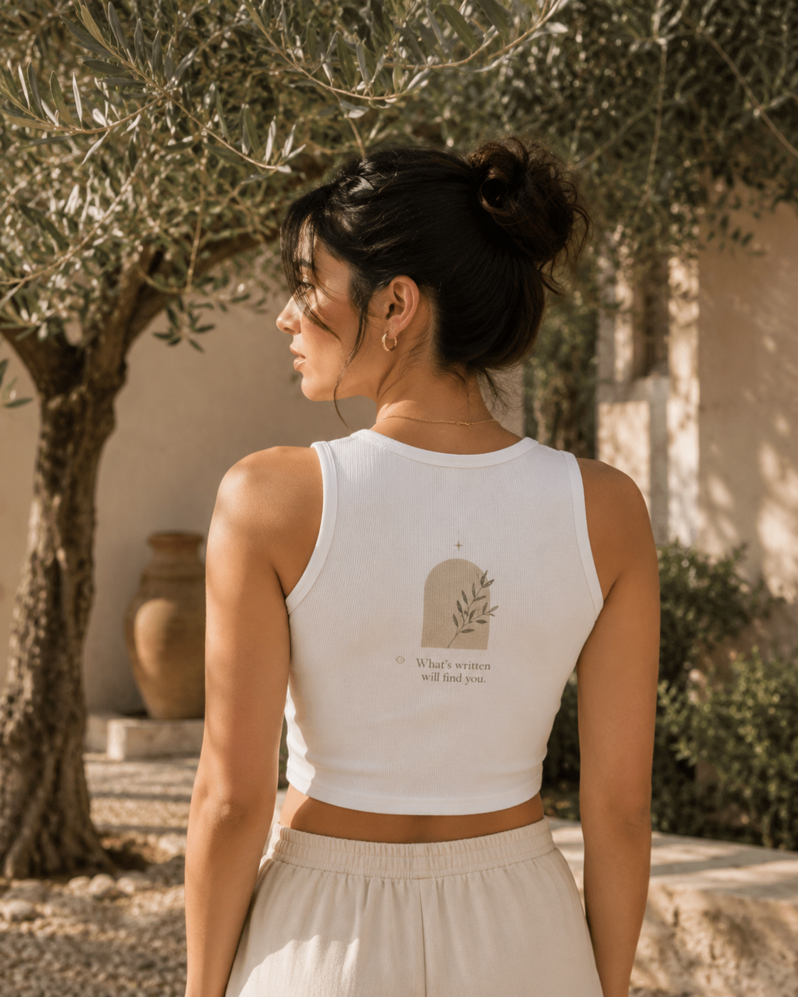 Qadr Minimalist Faith Ribbed Crop Tank Top for Women | Islamic Aesthetic Summer Top