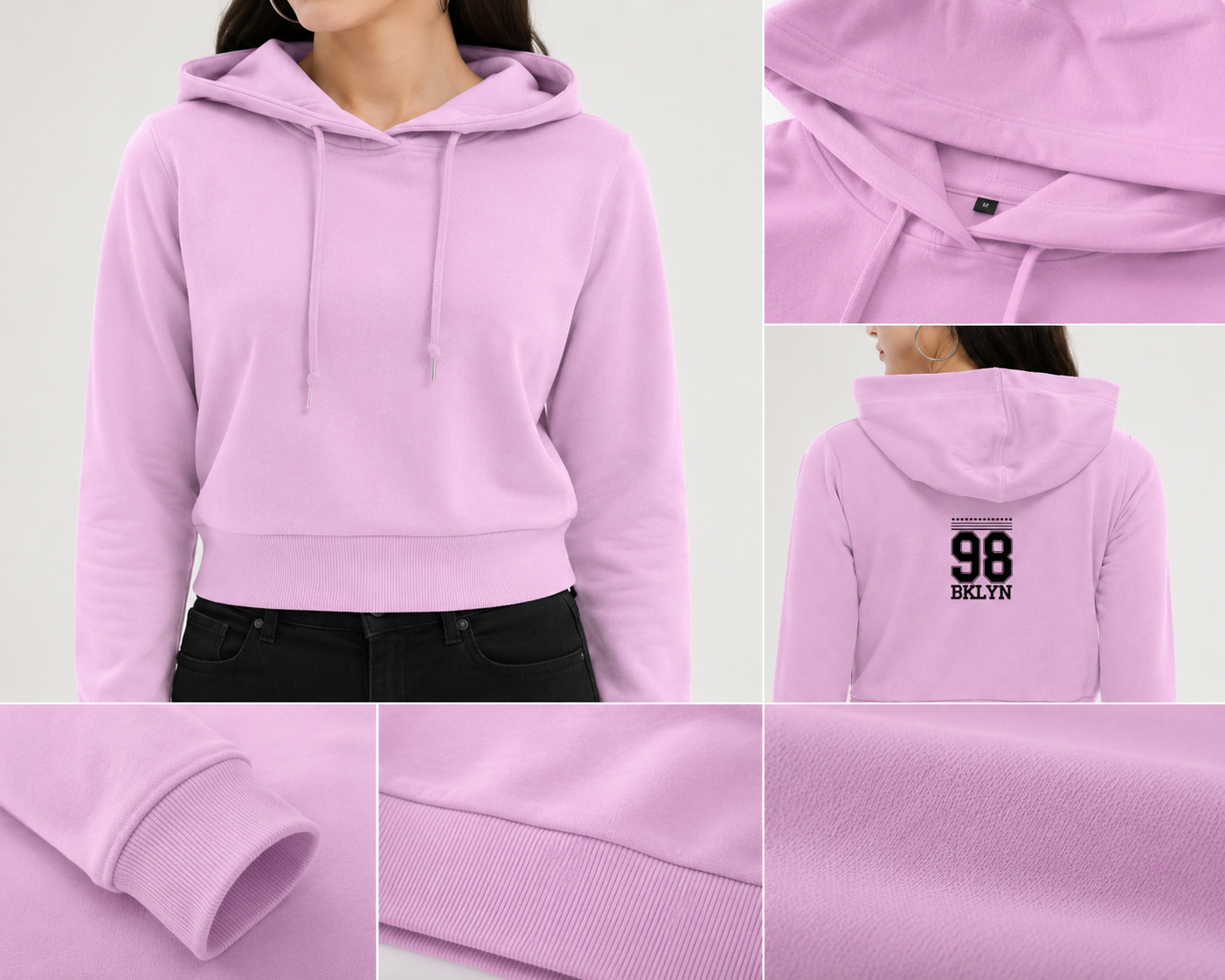SK Originals Women's Cropped Hoodie | Premium Cotton Blend Casual Crop Hoodie for Women