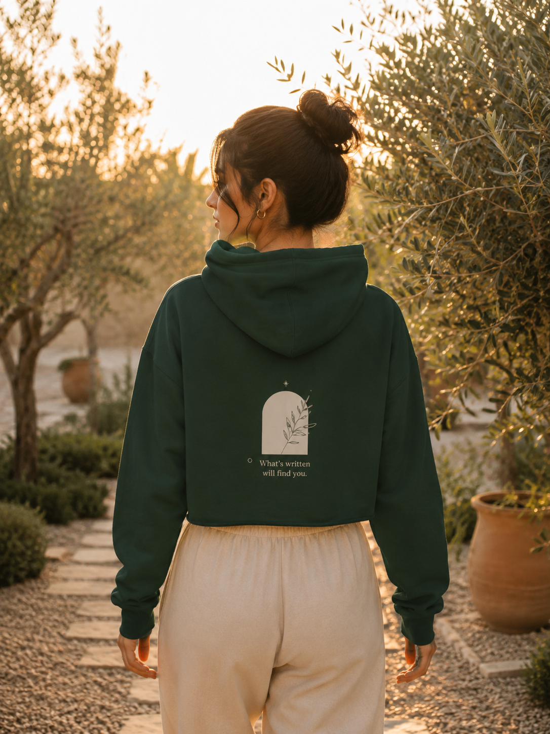 Qadr Minimalist Faith Cropped Hoodie for Women | Islamic Aesthetic Hoodie | Modest Streetwear