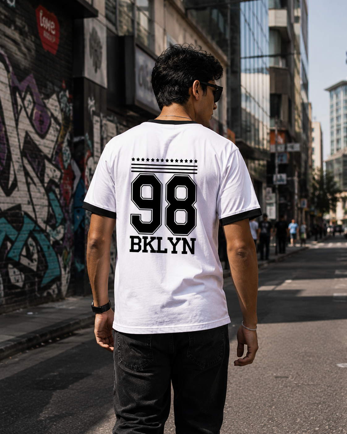 SK Originals 98 BKLYN Unisex Ringer T-Shirt | Premium Varsity Streetwear Tee