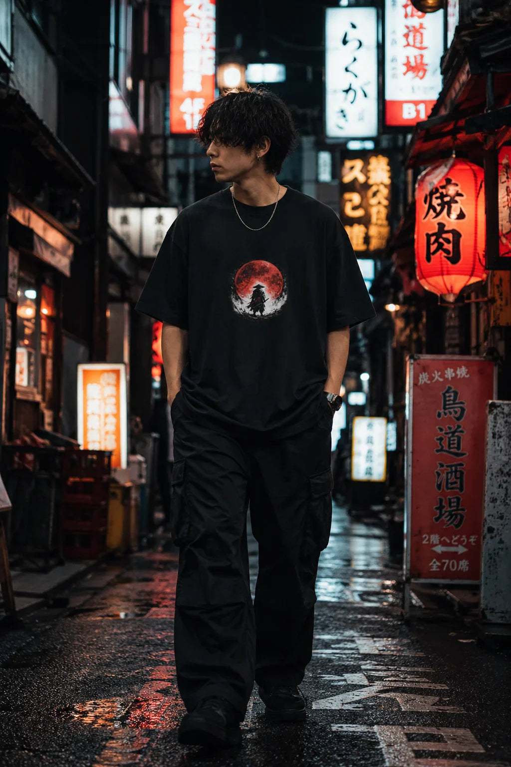 Shadow Ronin Oversized T-Shirt Front Design