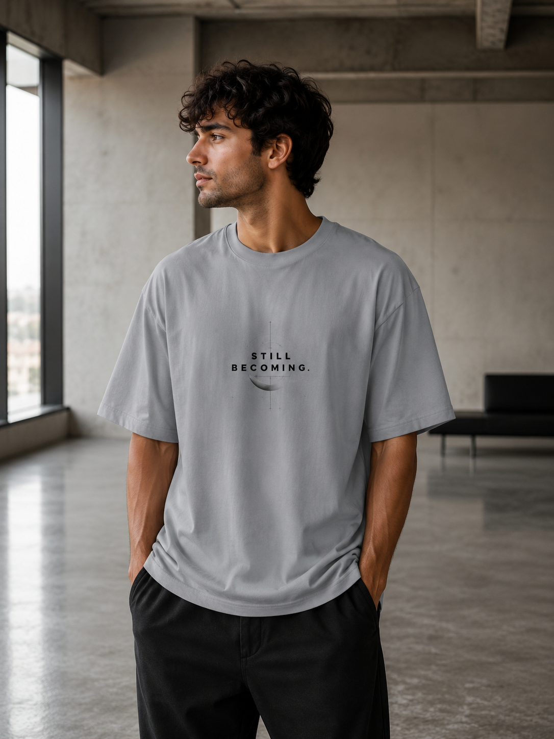 Still Becoming Oversized T-Shirt for Men | Premium Motivational Graphic Streetwear Tee | SK Originals
