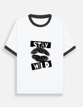 Stay Wild Oversized Ringer TShirt | Minimal Streetwear Tee - SK Originals