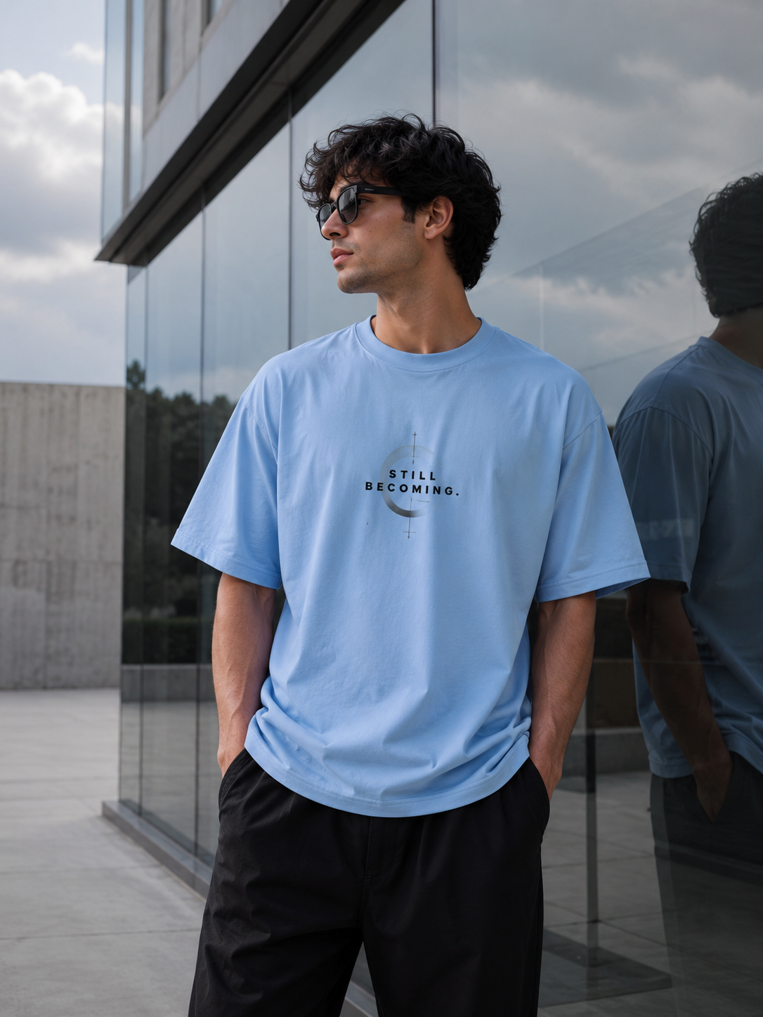 Still Becoming Oversized T-Shirt for Men | Premium Motivational Graphic Streetwear Tee | SK Originals
