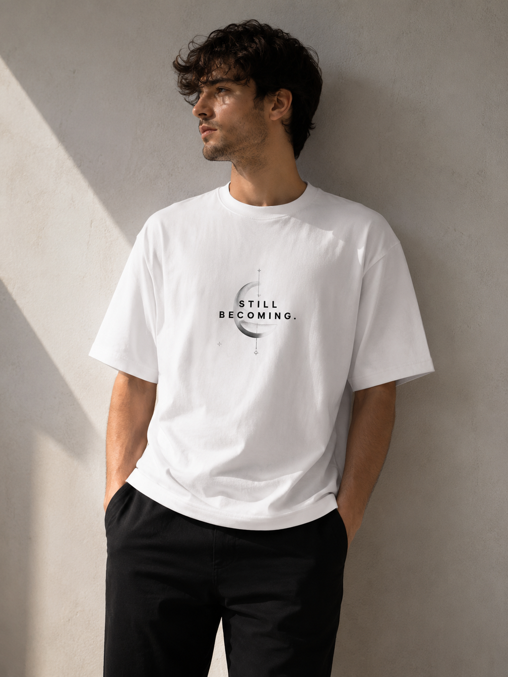 Still Becoming Oversized T-Shirt for Men | Premium Motivational Graphic Streetwear Tee | SK Originals