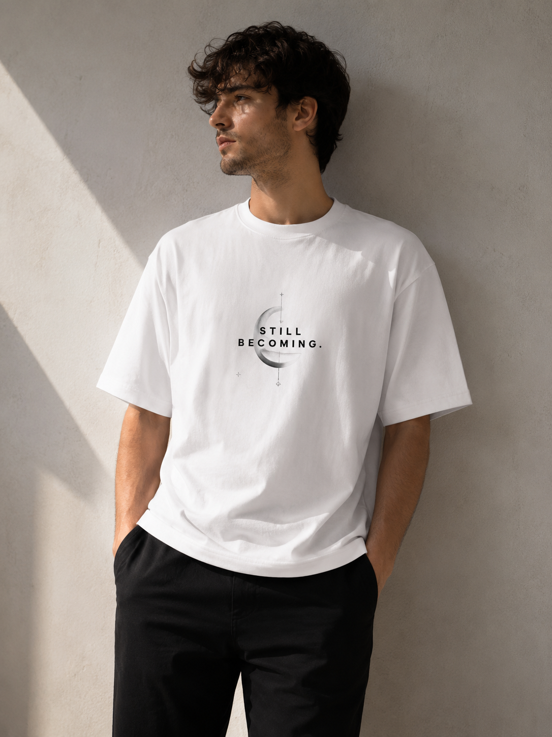 Still Becoming Oversized T-Shirt for Men | Premium Motivational Graphic Streetwear Tee | SK Originals