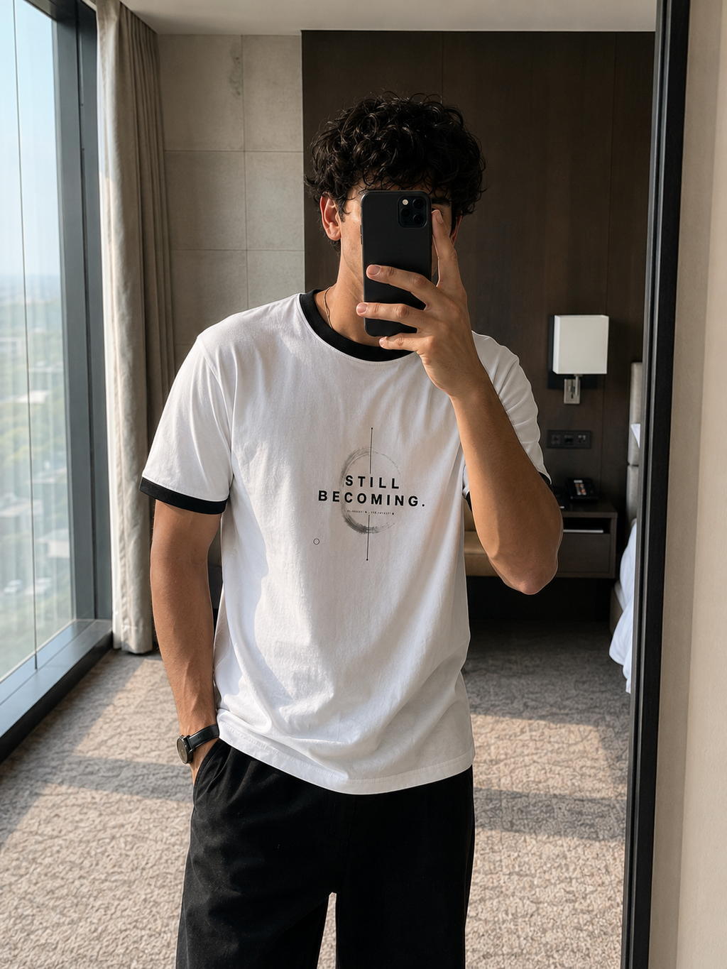 Still Becoming Men's Regular Fit Ringer T-Shirt | Minimal Graphic Tee | SK Originals