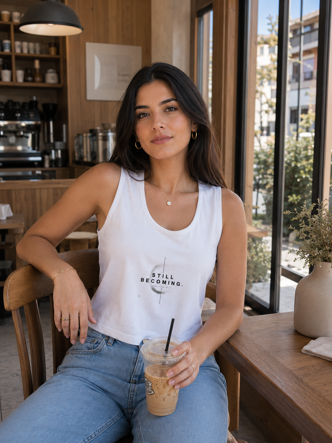 Still Becoming™ Women's Minimalist Tank Top | Inspirational Graphic Sleeveless Cotton Top