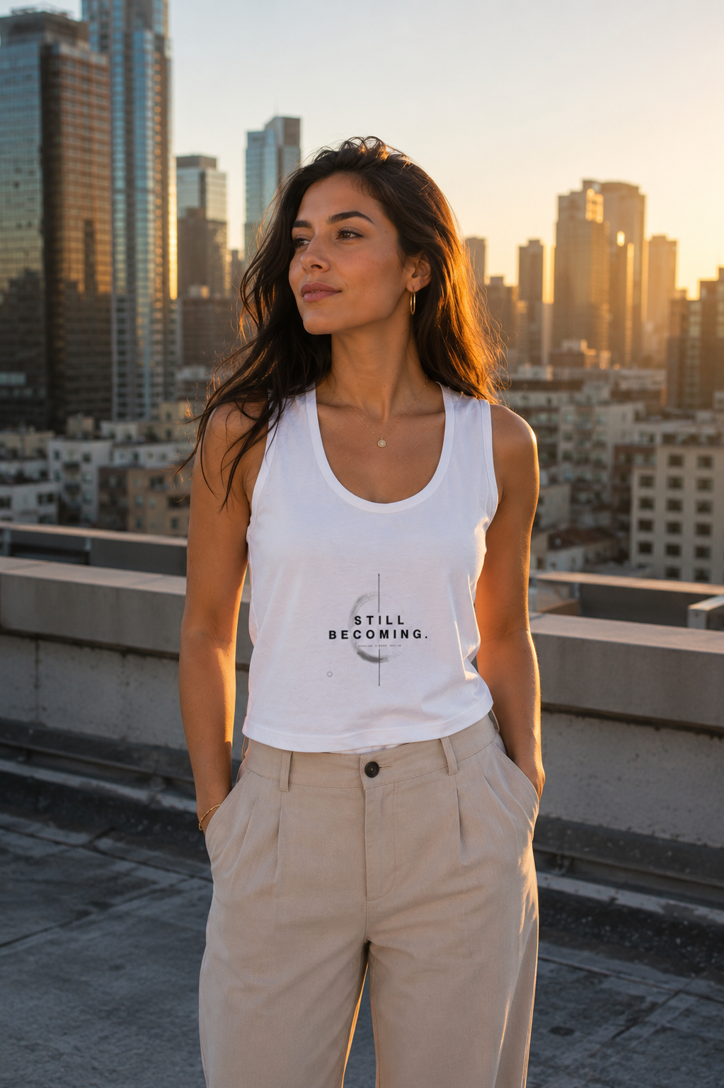 Still Becoming™ Women's Minimalist Tank Top | Inspirational Graphic Sleeveless Cotton Top