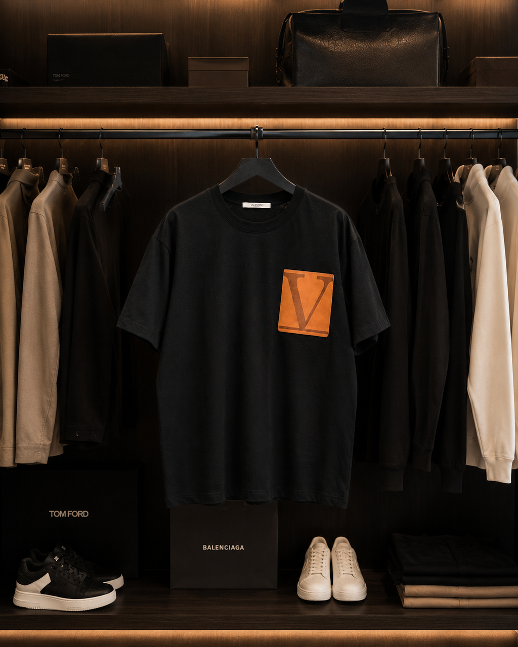 Valentino Printed Men's Black T-Shirt | Premium Graphic Cotton Tee | SK Originals