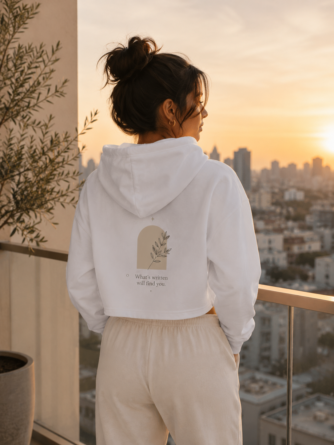Qadr Minimalist Faith Cropped Hoodie for Women | Islamic Aesthetic Hoodie | Modest Streetwear
